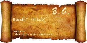 Benő Ottó névjegykártya